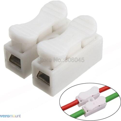 CH-2 CH-3 Spring Wire Quick Connector 2pin 3pin Electrical Crimp Terminals Block Splice Cable Clamp Easy Fit Led Strip 10pcs