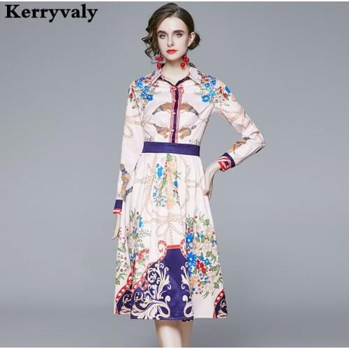 Autumn All-match Slim Floral Printed Vintage Dress Zomerjurk Dames 2021 Long Sleeve Midi Retro Gothic Party Dress Vestidos K6356