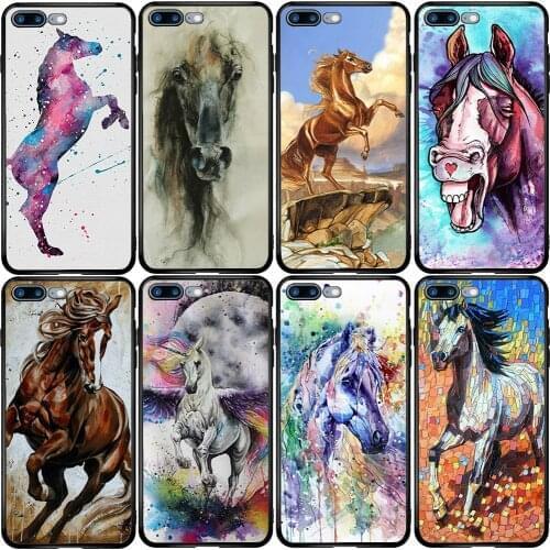 Phone Case for Samsung A5 A6 A7 A8 A10 A20 A30 A40 A50 A60 A70 A80 A90 J3 J4 J5 J6 J8 Plus Horse Watercolor