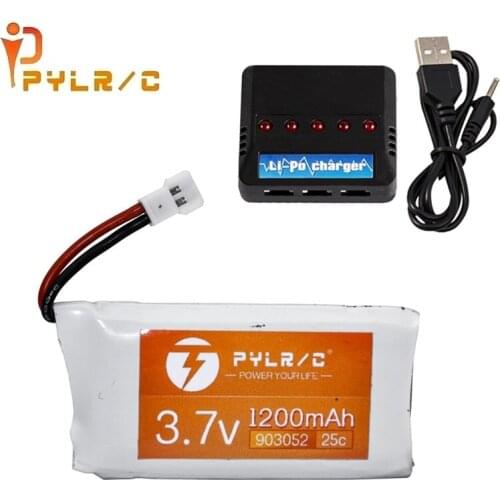 PYL R/C 3.7V 1200mAh Lipo Battery and charger for Syma X5 X5C X5SW X5SC X5S X5SC-1 M18 H5P RC Drone Quadcopter spare parts