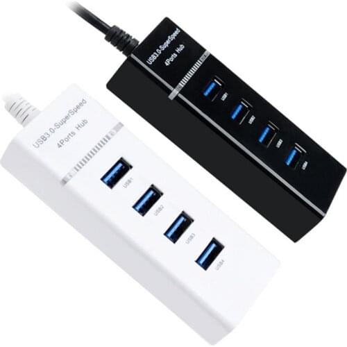4 Ports USB 3.0 HUB HUB Multi USB Splitter Expander Multiple USB 3 Hab On / Off Switches Ac Adapter Cable Splitter For Pc Laptop