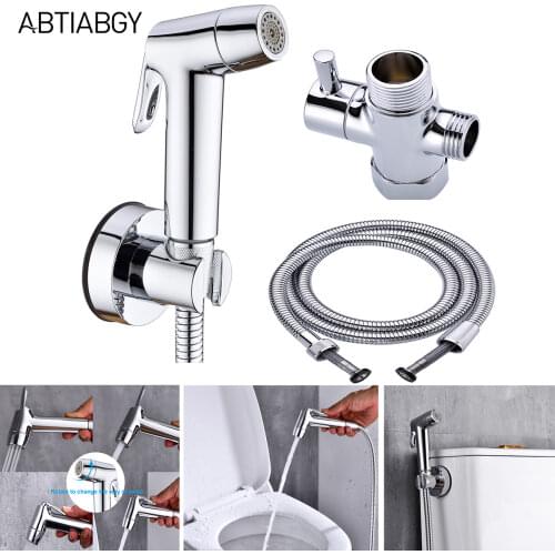Wall Mounted Handheld Bidet Sprayer Set For Bathroom Toilet Kitchen Garden Stainless Steel 1.5m Tube Hand Spray Ajustable Bidets