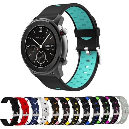 20MM Replacement Silicone Strap For Huami Amazfit GTR 42mm Smartwatch Sport Bracelet For Amazfit Bip Youth Lite Watchband Correa