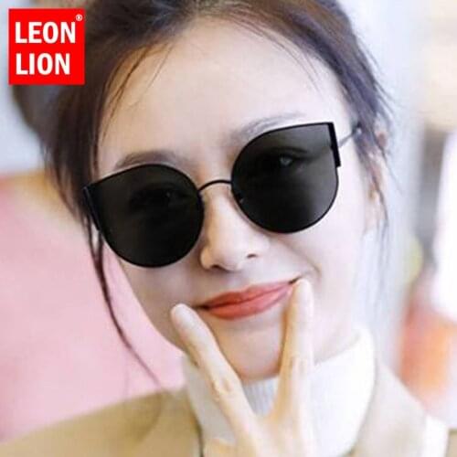 LeonLion New Metal Cat Eye Sunglasses Women Luxury Oversized Frame Sunglasses Vintage Sun Glasses For Women Gafas De Sol Mujer