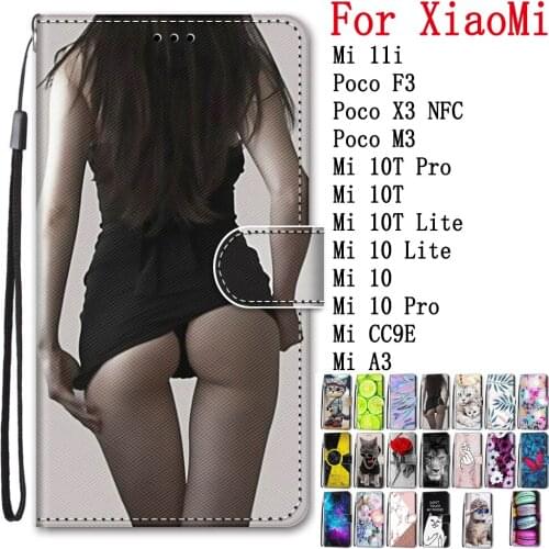 Sunjolly for XiaoMi Mi 11i Poco F3 M3 X3 NFC 10T Lite 10 Pro CC9E A3 Flip Wallet PU Phone Leather Case Cover coque capa