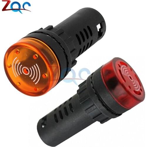 AD16-22SM Flash LED Alarm Buzzer Indicator Light Signal Lamp Flash DC 12V 24V AC 110V 220V LED Light Alarm Indicator Buzzer