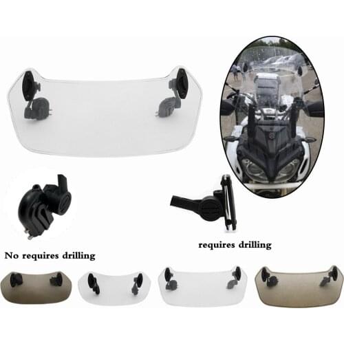 Motorcycle Universal windshield Clamp-On Variable Windscreen Spoiler Extension For BMW R 1200GS F800GS For Tmax For Yamaha