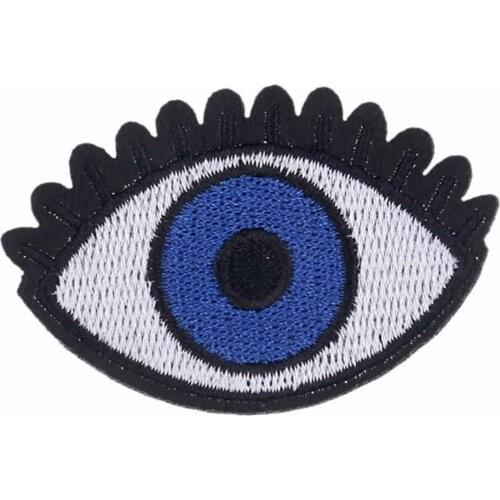 10pcs Blue Eyes Embroidery Iron On Patch Badge Bag Cloth Applique Decoration Embroidered Patches