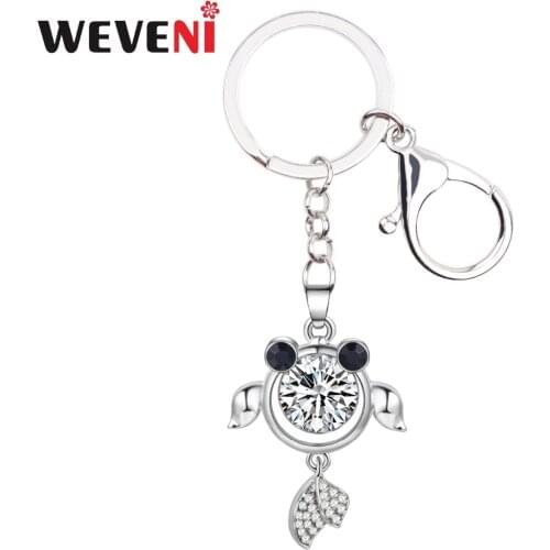 WEVENI Fish Key Chain Keychain Charm Keyring Charm Decoration Alloy Rhinestone Pendant Charm Trendy Animal Jewelry For Women