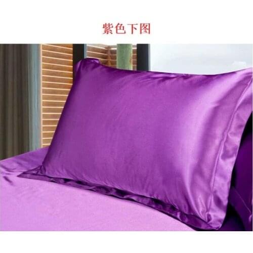 1Pcs Pure Emulation Silk Satin Pillowcase Comfortable Pillow Cover Pillowcase For Bed Throw Single Pillow Covers