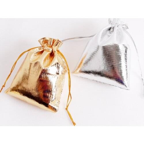 1000pcs/lot 5x7cm Silver Satin Gift Bag Cute Charms Earrings Jewelry Packaging Bags Wedding Decoration Drawstring Gift Bag