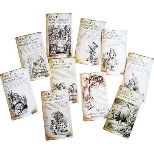 20 Pcs/lot New Vintage Style Alices Adventure In Wonderland Post Card Set Greeting Card Christmas Gift