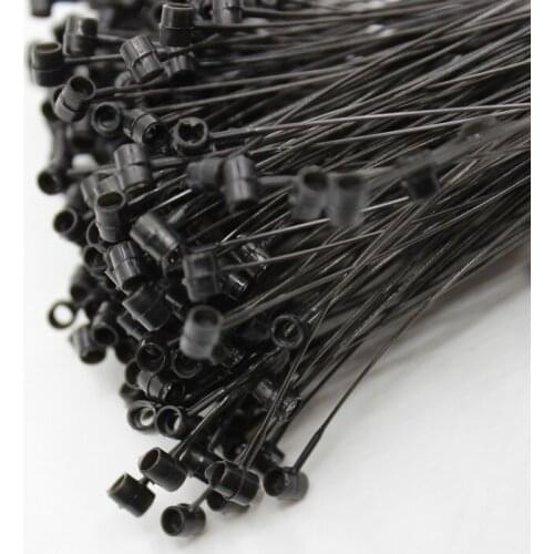 5000pcs/lot 7" black hang tag string garment tags lock plastic snap fastener loop plastict tag fastener for clothes brand tags