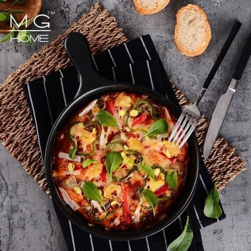 9Inch christmas pizza platter Baking tray Western style ceramic tray creative dish with handle Western-style dish steak plate