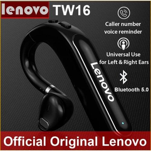 Lenovo TW16 Wireless Headphones Bluetooth 5.0 Headset Single Ear Earphones Noise Reduction IPX5 Waterproof Hands-Free with Mic