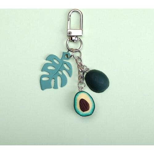 2020 New Simulation Fruit Avocado Heart-shaped Keychain key Ring Fashion Jewelry Gift For Women