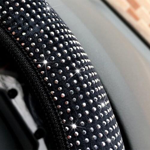 38cm Four Seasons Available Without Inner Ring Steering Wheel Cover With Drill Bling Steering Wheel Cover For Car Accessories