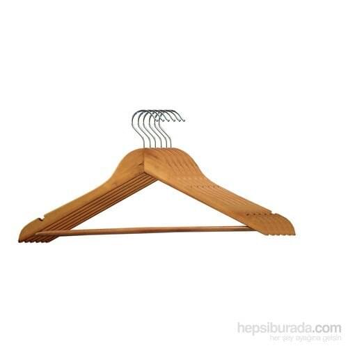 Wooden Clothes Hanger 6 Piece Set Wardrobe Storage Clothing Home Organization Jacket Pants Multi-Purpose Storage