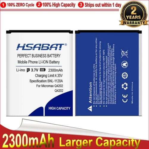 HSABAT 0 Cycle 2300mAh Battery for Micromax Q4202 High Quality Mobile Phone Replacement Accumulator