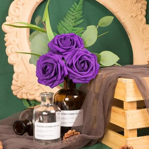 42 pieces of 3.7 inch artificial flower foam rose head for home wedding decoration artificial flower DIY bridal bouquet clip art