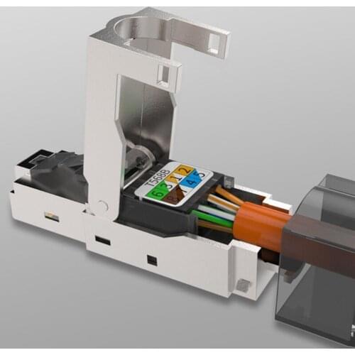 CCTV Ethernet Cable Tool-less Crystal Head Plug CAT7 RJ45 Connector Tool-less