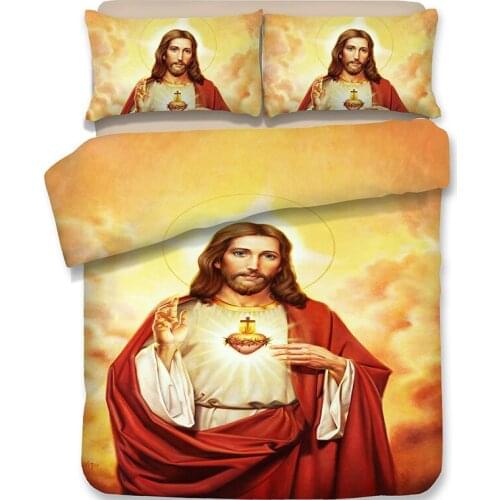 Jesus Christ Bedding Set dog/horse/swan Black White Duvet Drop Ship Cozy Queen Duvet Cover Bed Sheet/Fitted Sheet Set world map