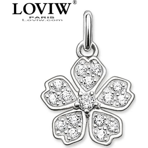 Cubic Zircon Five Petals Flower Pendant for Bracelet Choker Trendy Brand new Women Jewelry Romantic Wanita Cantik