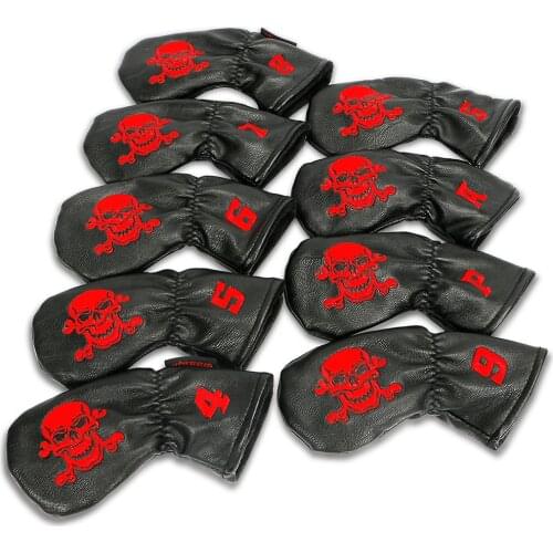 Golf iron headcovers for golf clubs PU material 9pcs/set three colour optional golf accessories free shipping