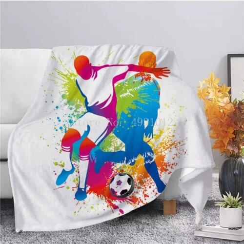 Fashion Cool Football Flannel Blanket 3D Printed Plush Blanket kid Adult Home Office Sofa Travel Washable Sherpa Student Blanket