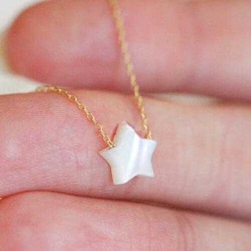Fashion choker Natural White Star Star Necklace Jewelry Women Necklace Pendant On The Neck Colar long necklace
