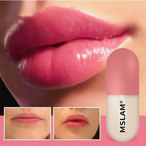 MSLAM Lip Plumper Instant Volumising Lip Serum Glitter Enrichment Oil Reduce Pigmentation Lip Fine Lines Smooth Pink Lip Gloss