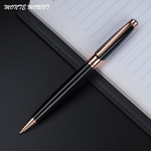 New Metal Ballpoint Pens Office Business Name Writing Gold Clip Roller Ball Pen Student School Stationery Supplies