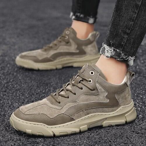 New outdoor sports casual shoes warm leather mens shoes mens outdoor shoes versatile shock absorption outdoor hiking shoes