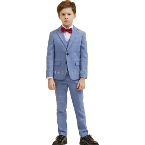Flower Boys Suit for Weddings Kids Formal Blazer Jacket Vest Pants Bowtie 4pcs Prom Piano Dance Performance Costume Clothes