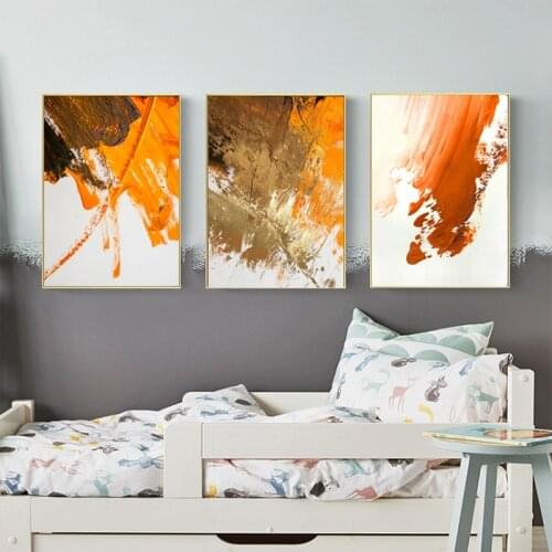 Orange Red Black Paint Abstract Nordic Simplicity Canvas Painting Posters and Prints Art Wall Pictures For Living Room Home Deco