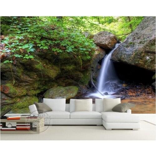 The latest 3D murals, de parede Papel, forest waterfall landscape . Living room, sofa TV background wall, bedroom wall paper