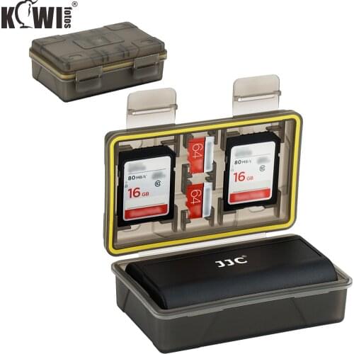 Kiwi Durable Battery Case Storage Box Memory Card Case Organizer for 2 SD SDHC SDXC 2 MSD Micro SD MicroSD Cards for Canon Nikon