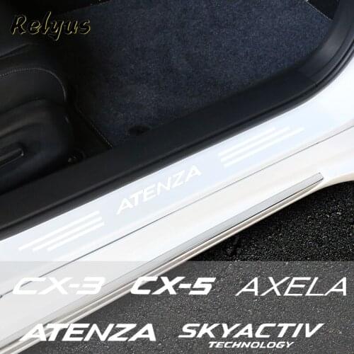 Car Door Sill Protector Threshold Anti-Scratch Transparent Film For Mazda CX3 CX5 Axela Atenza Skyactiv Auto Stickers