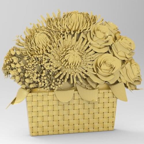Flower 3d Relief STL Model for CNC Router 3D Printer Artcam Aspire Bas Relief _ Decor Relief " CNC file"