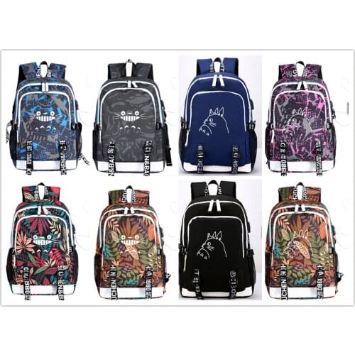 Anime My Neighbor Totoro Logo Backpack Teenagers Students School Bag Leisure Backpack Boys Girls Travel Bags