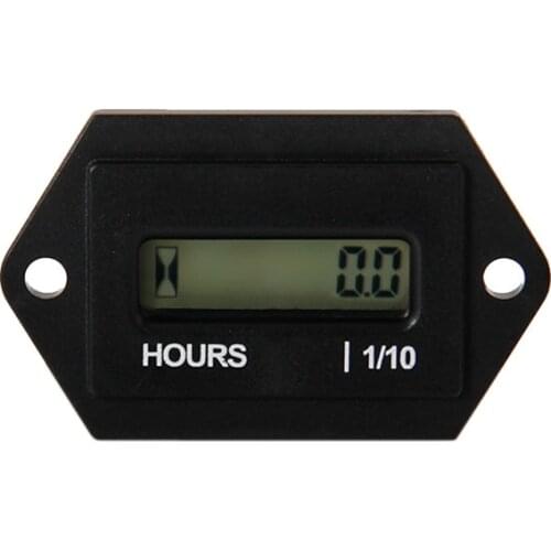 LCD Hour Meter DC 12V-24V for Any Engine Marine ATV Snowmobile Jet Ski Engine Dirt Bike Scooter Motorbike Pit Bike Tractor