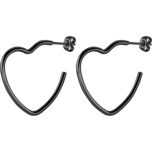 Earrings Womens Jewelry Women Stainless Steel Fashion Korean Heart Earring Piercing Gifts for Woman Accessorie Rose Gold Earring