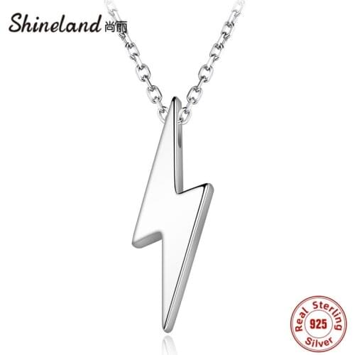 Shineland Hot Lightning Necklaces For Women High Quality Simple Choker Chain For Girlfriend Gifts Pendants Fashion Jewelry 2021