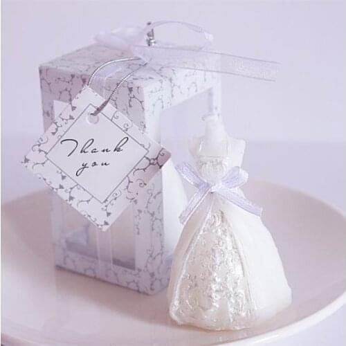 15 pcs wedding bride dress candle favor wedding gifts for guest wedding souvenirs