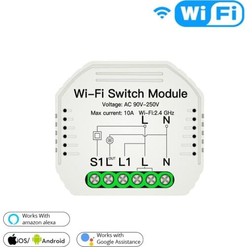 5/1PCS 10A 2 Gang WiFi Smart Light Switch DiY Module Smart Life/Tuya APP Remote Control Works With Alexa Echo Google Home
