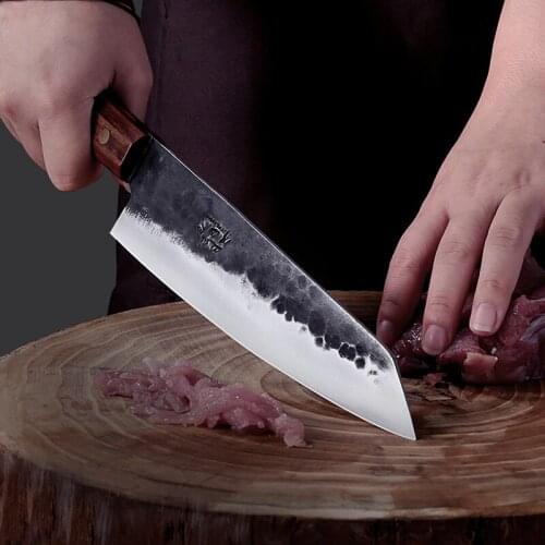 Hand forged slicing knife Japanese cutting knife Santoku knife Western Chefs Knife Kitchen knife Stainless steel knives