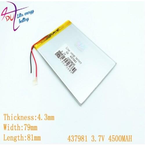 1pcs/lot 437981 3.7V 4500mah 408080 Lithium polymer Battery with Protection Board For PDA Tablet PCs Digital Products