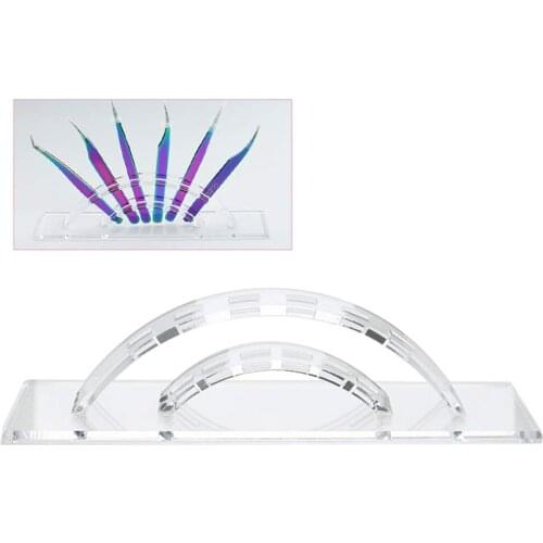 1 Pcs Eyelash Tweezer Storage Holder 6pcs Acrylic Tweezer Stand Eyelash Extension Planting Tool Arc Holder Display Makeup Tools