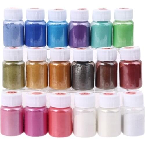 18 Colors Cosmetic Grade Pearlescent Natural Mica Mineral Powder Epoxy Resin Dye Pearl Pigment