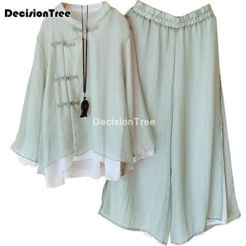 2021 chinese traditional clothing blouse women tops cotton linen shirt blouse lady female chiffon blouse chinese style shirt